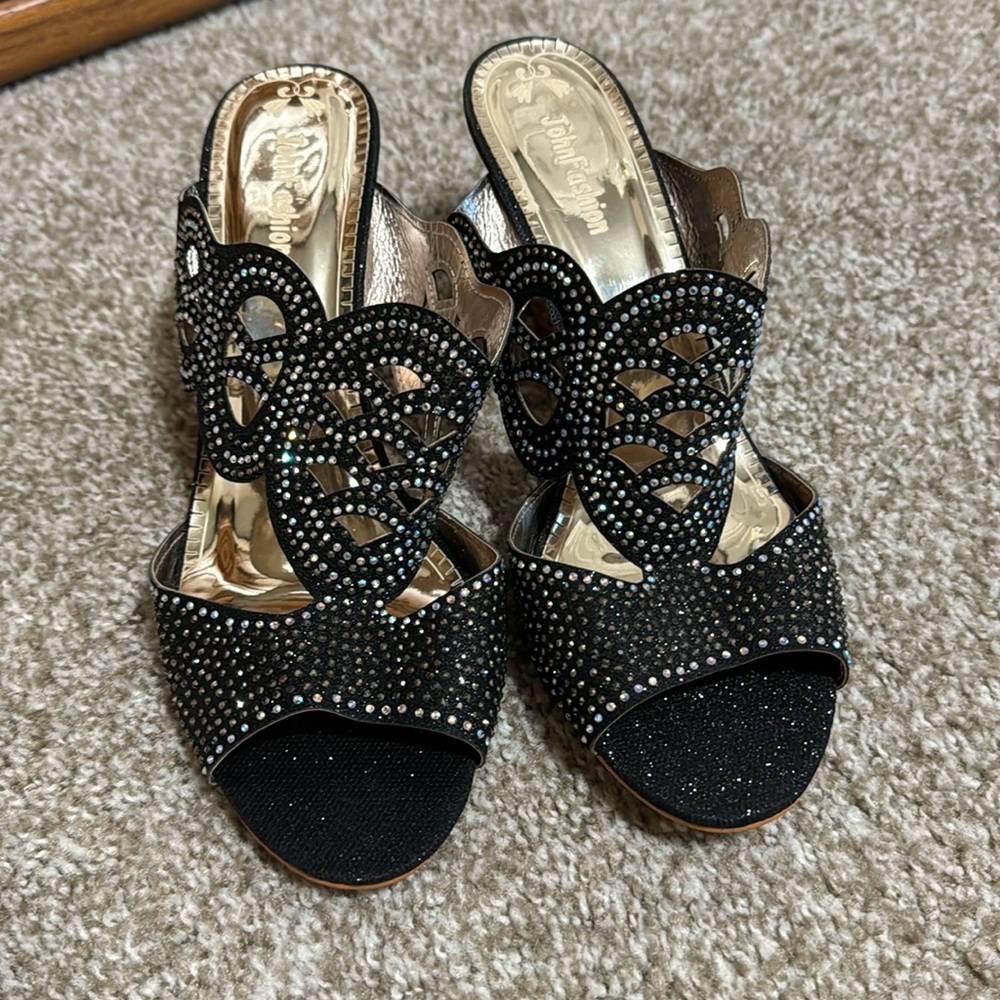 Brand new, never worn, peep toe, dressy sandals
